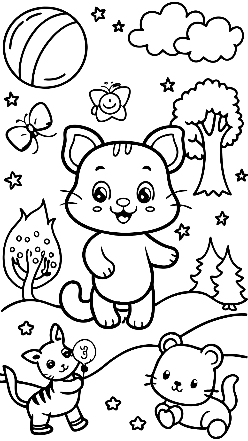 coloriages d’animaux de dessin animé